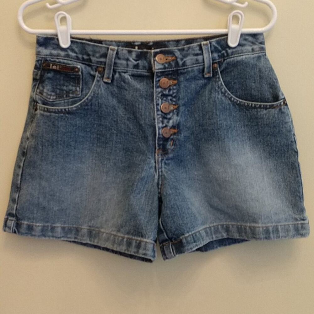 l.e.i. Jeans Exposed Button Fly High Rise Denim Shorts size 9